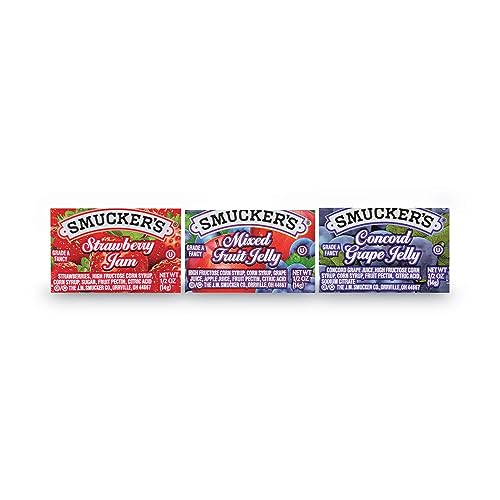 0.5 Ounce 200 Count Strawberry Jam and Grape Jelly Assortment O47465