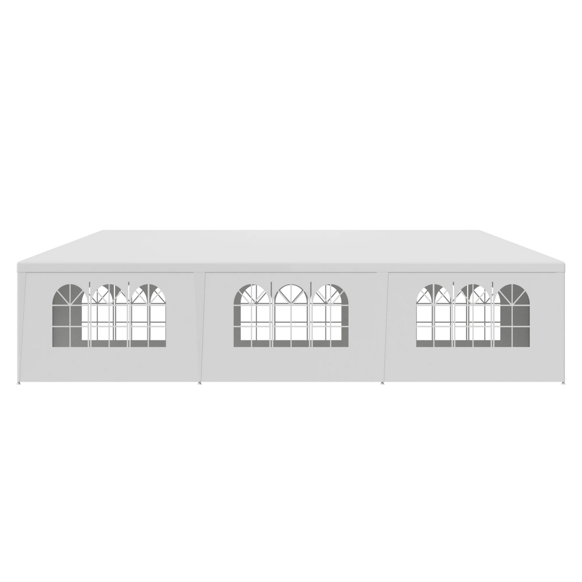 10'x30' White Outdoor Gazebo Canopy with 8 Removable Walls E603976