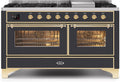 60 Dual Fuel Natural Gas Range Matte Graphite Brass Trim Y221681