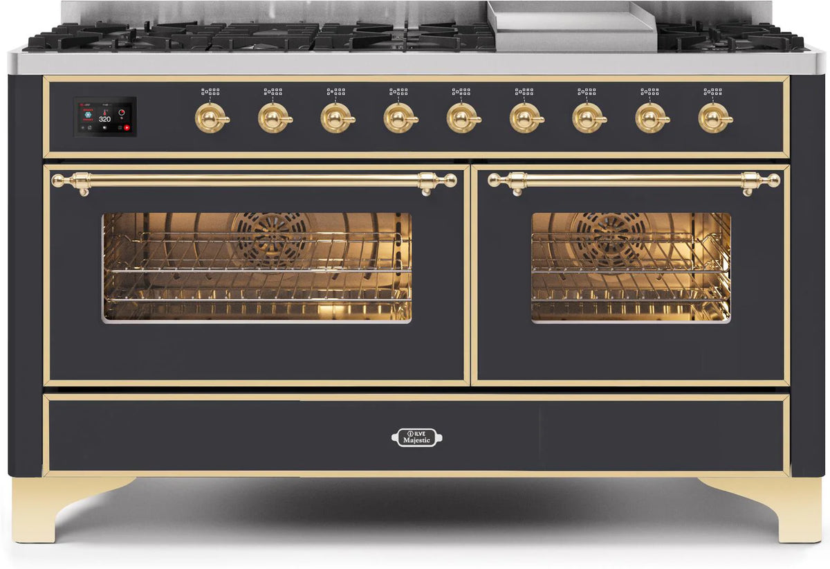 60 Dual Fuel Natural Gas Range Matte Graphite Brass Trim Y221681