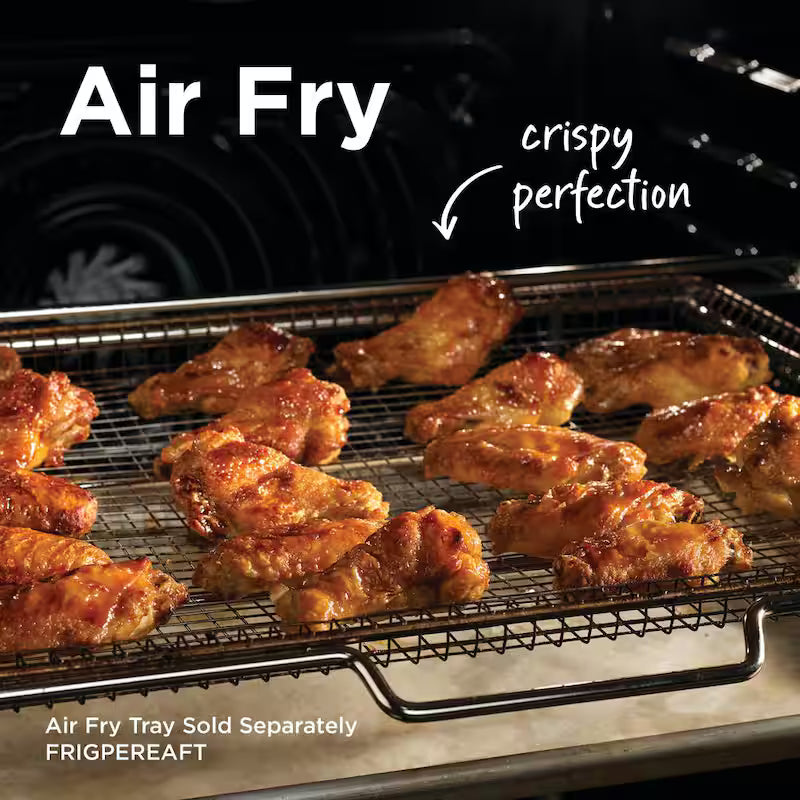 30 in. 5 Burner Slide-In Gas Range with Air Fry in Black Stainless Steel E8512