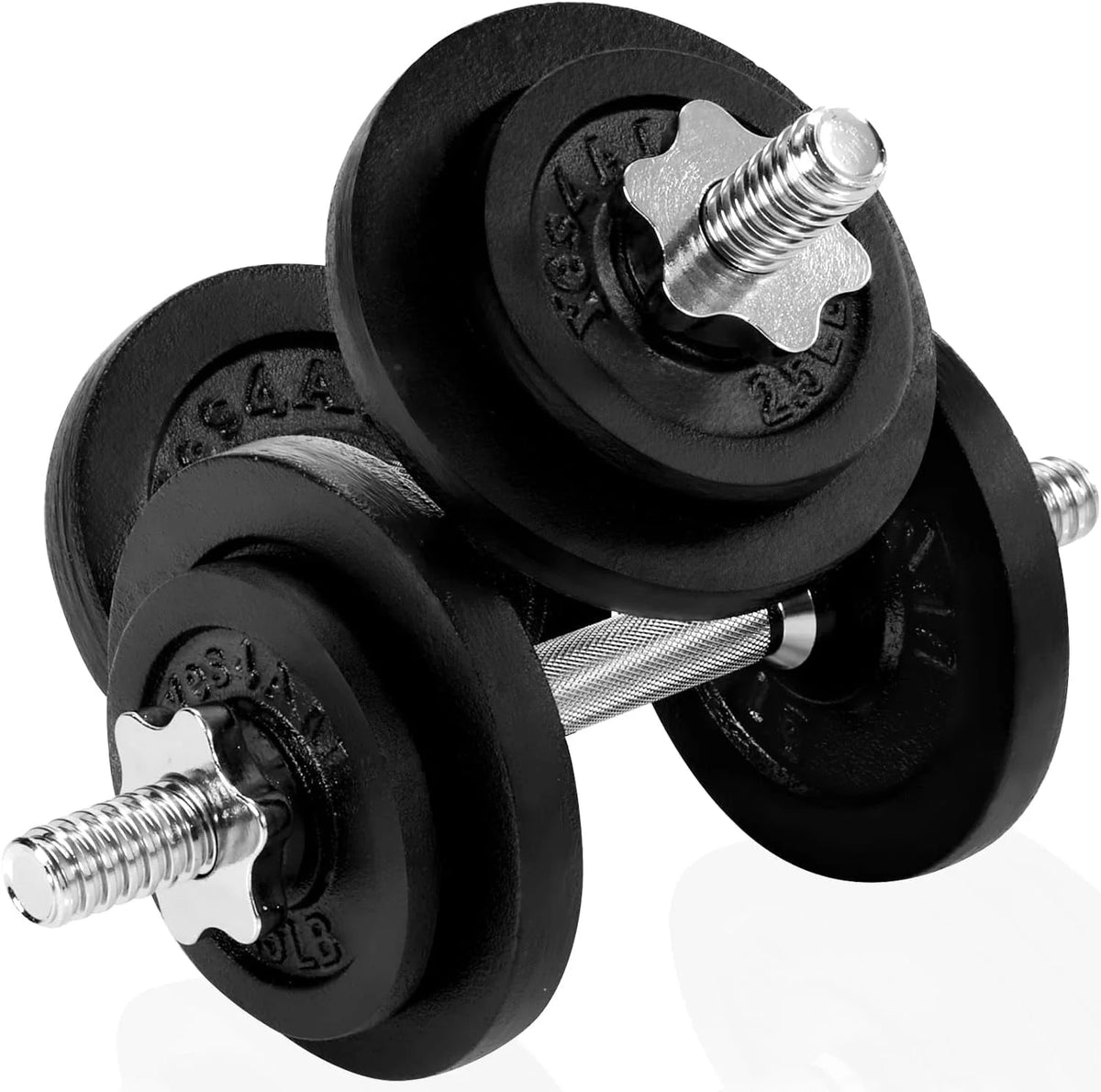 200 lbs Adjustable Cast Iron Dumbbell Set E31587