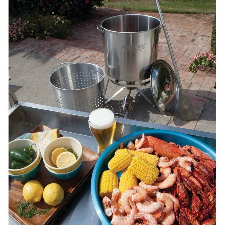 36 Quart Stainless Steel Stockpot with Lid & Basket F9107