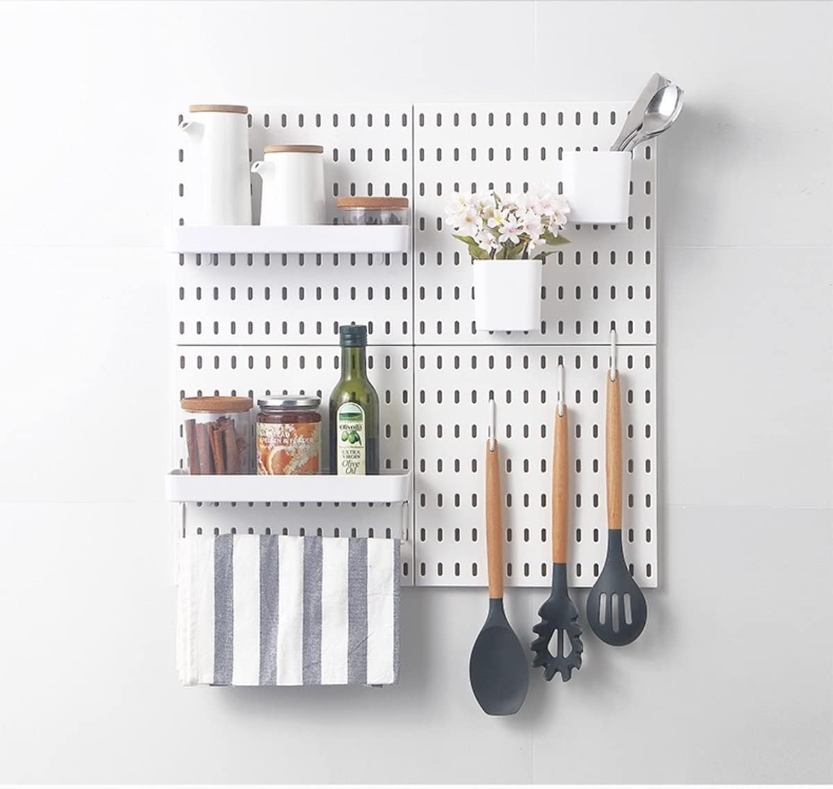 Pegboard Wall Organizer Kit 4 Boards 14 Piece Accessories 22x22 White Pack of 2 P31728