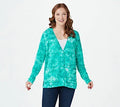 Aqua Marble Printed Button Front Cardigan B528846