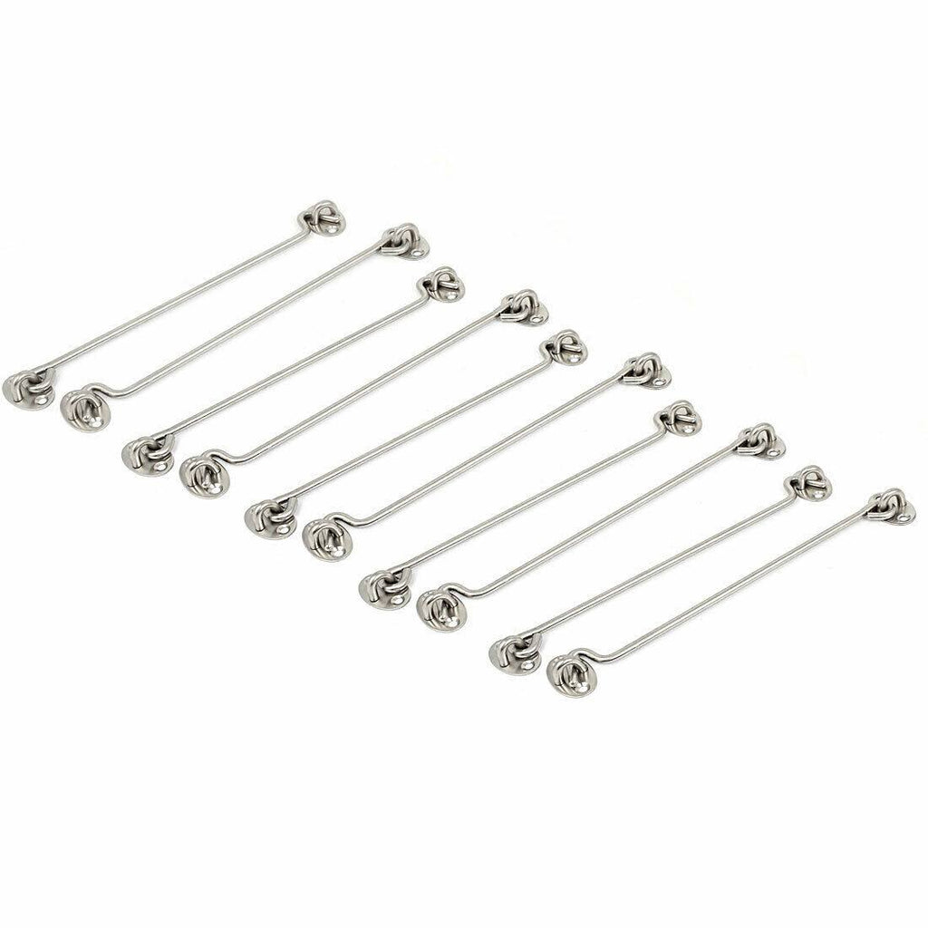 Window Shed Gate Door Latch Lock Catch Eye and Hook Clasp 10pcs Z668665