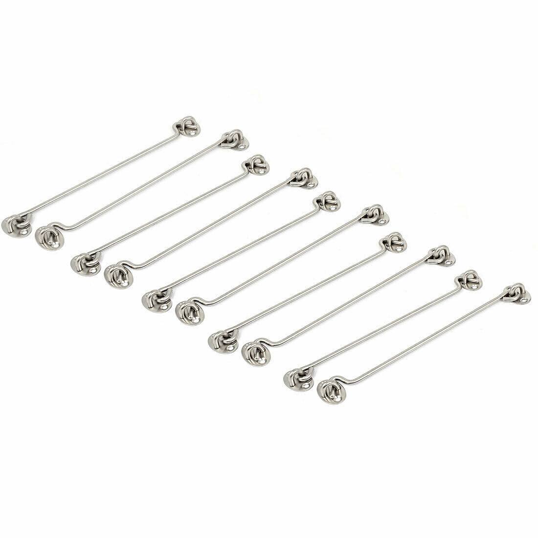 Window Shed Gate Door Latch Lock Catch Eye and Hook Clasp 10pcs Z668665