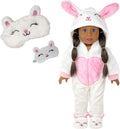 Panda Onesie Pajama with Matching Sleepover Masks for 18 inch Dolls P470731