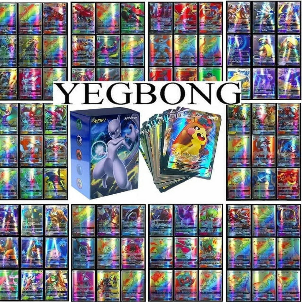 100pcs Rainbow Rare Trading Game Cards B5522