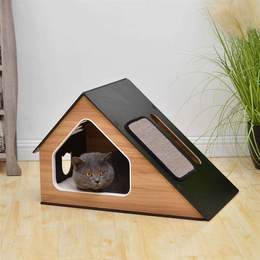 Modern Cat Condo with Sisal Scratching Pad I874158