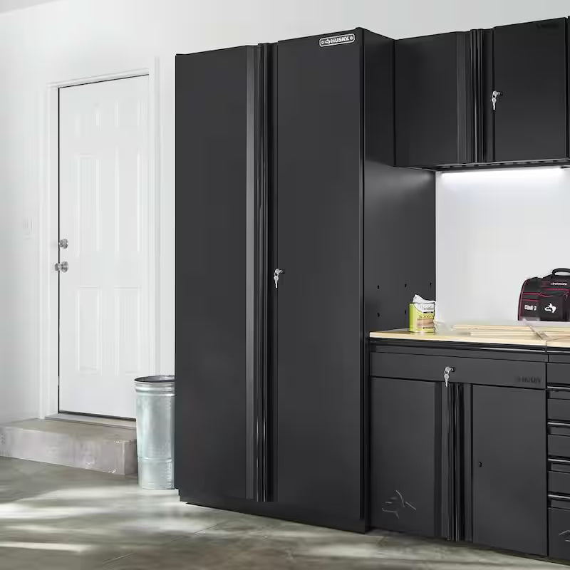 Extra Wide Heavy Duty 20-Gauge Steel Freestanding Garage Cabinet in Black D315