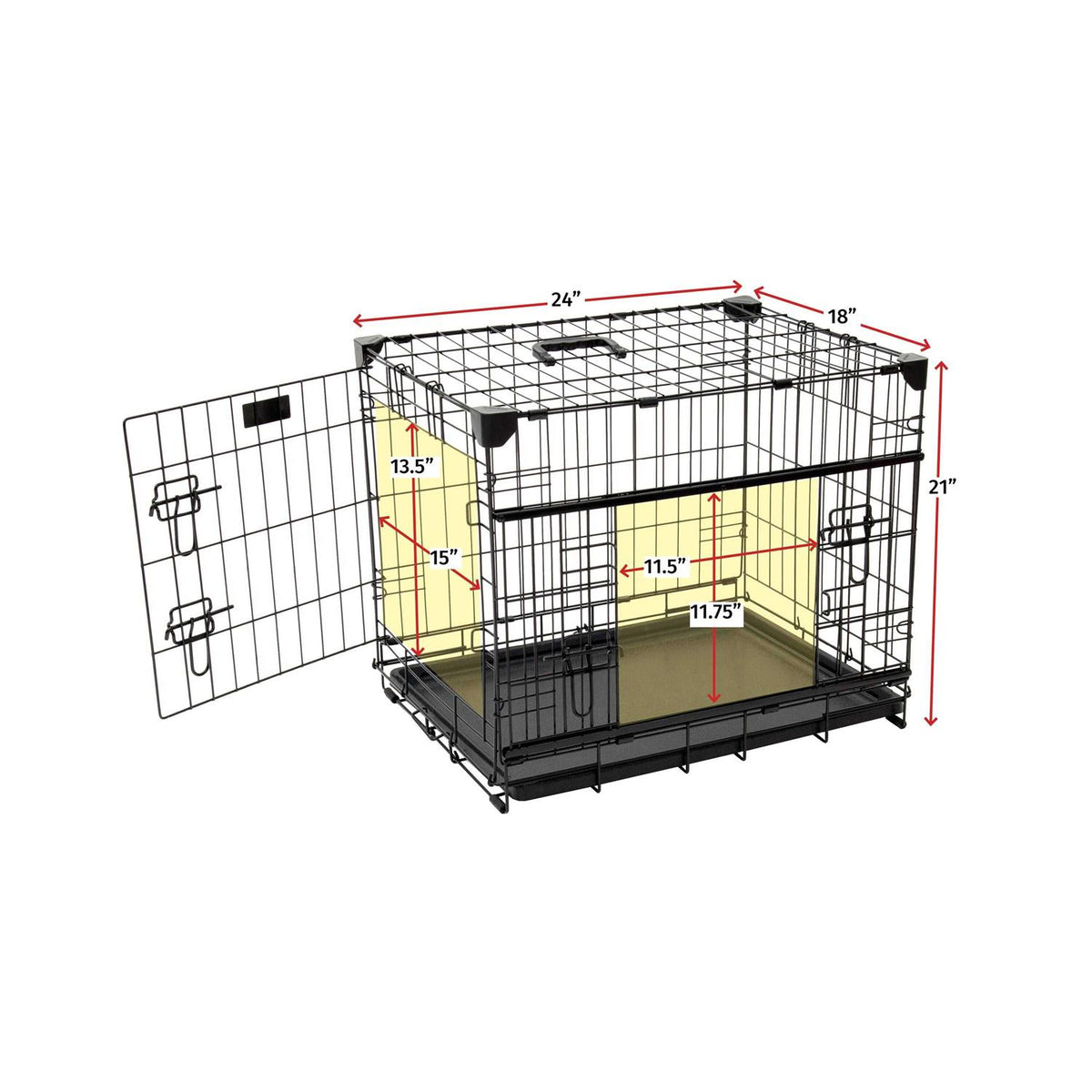 Sliding Double Door Dog Crate Z701