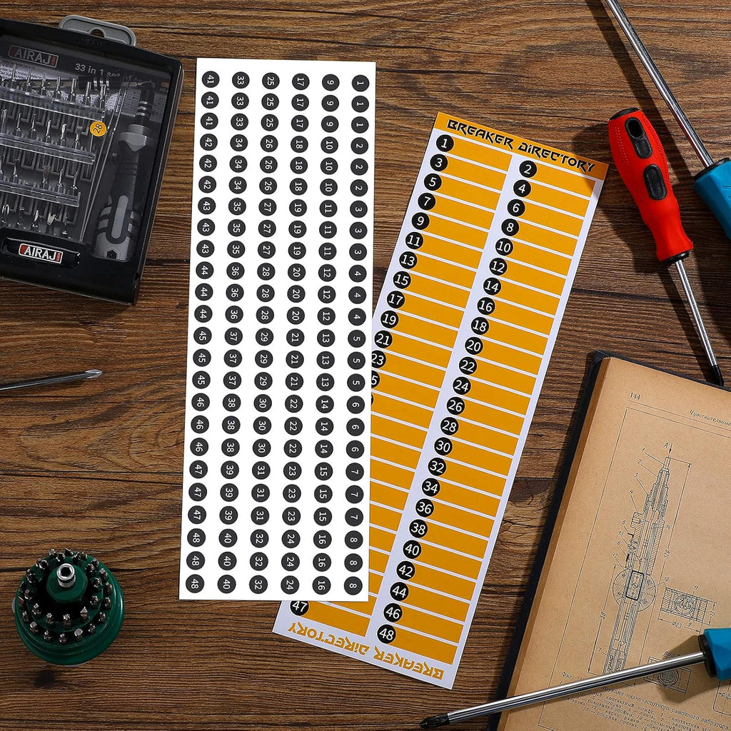 Circuit Breaker Panel Directory Label Sticker 144 Round Stickers Pack of 2 A4926