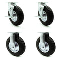 Black Rubber Wheel Pneumatic Caster Set of 4 W842213