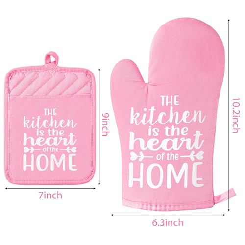 6 Pcs Christmas Oven Mitts Pot Holders Red K30307