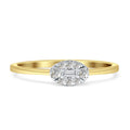 Oval Diamond Halo Ring 14K Yellow Gold 0.15ct O4039