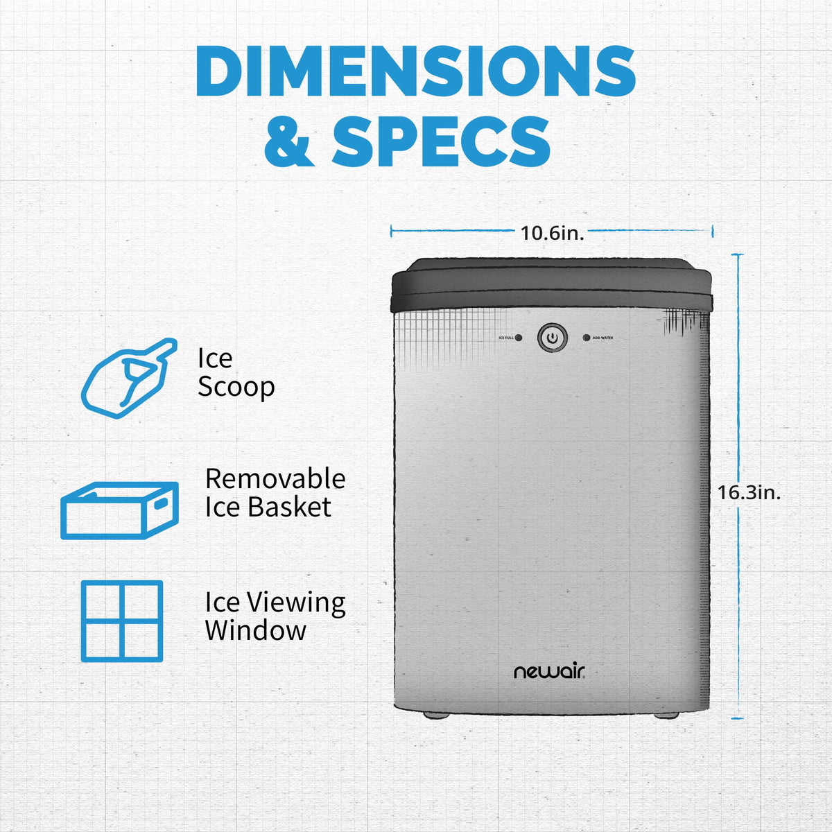 40 lb. Countertop Nugget Ice Maker in Stainless Steel R4175