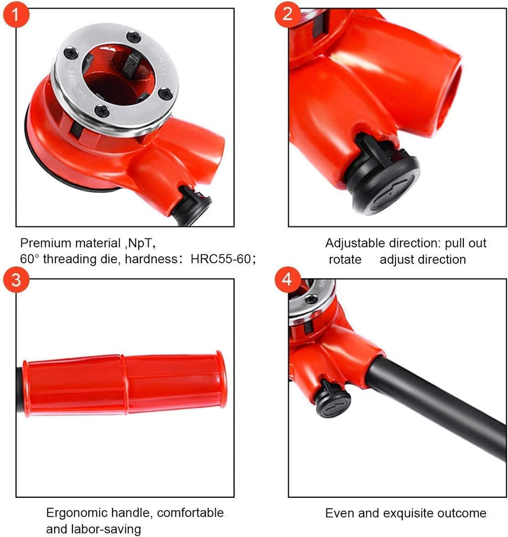 Ratchet Pipe Wrench Threading Tool Set with 6 Dies, Pack of 2 U483234