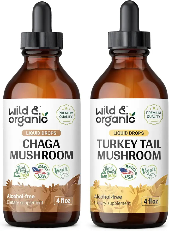 Chaga Mushroom Tincture 4 fl oz & Turkey Tail Mushroom Tincture 4 fl oz C862626