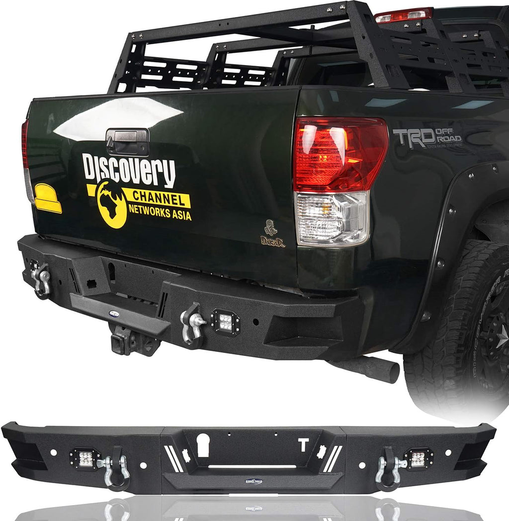 Rear Step Bumper Full Width Texture Steel Back Bumper with LED Lights Z368470