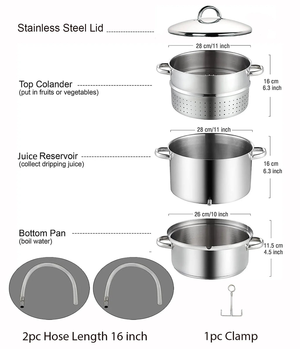 11-Quart Stainless Steel Canning Steamer Pot with Strainer and Lid H911196