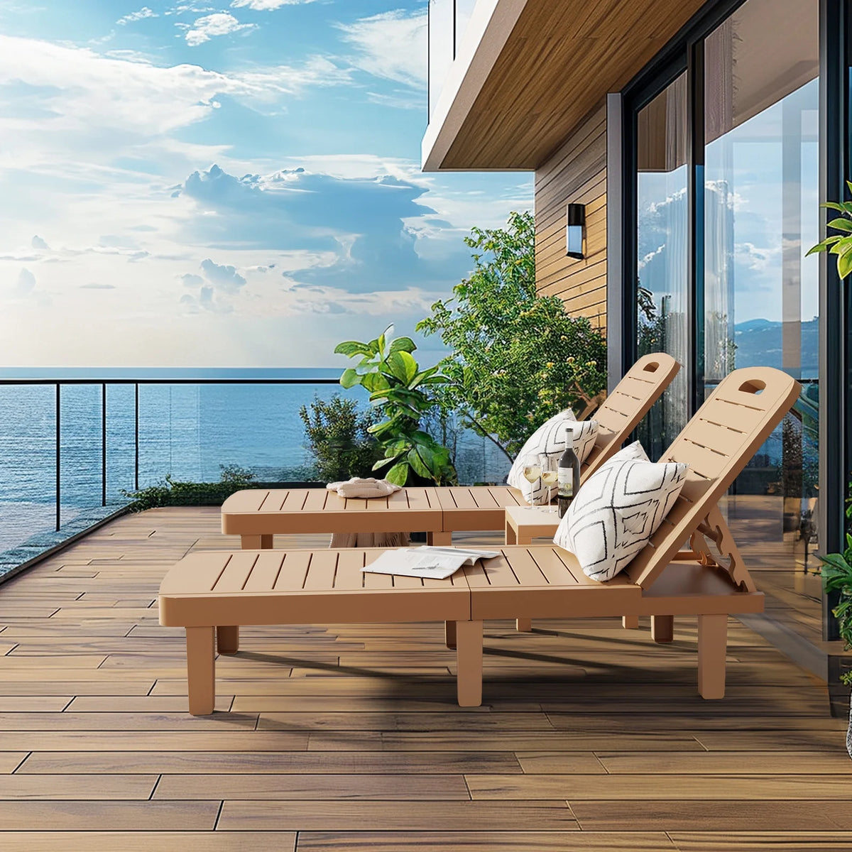 Oversized Outdoor Lounge Chair Set of 2 R976