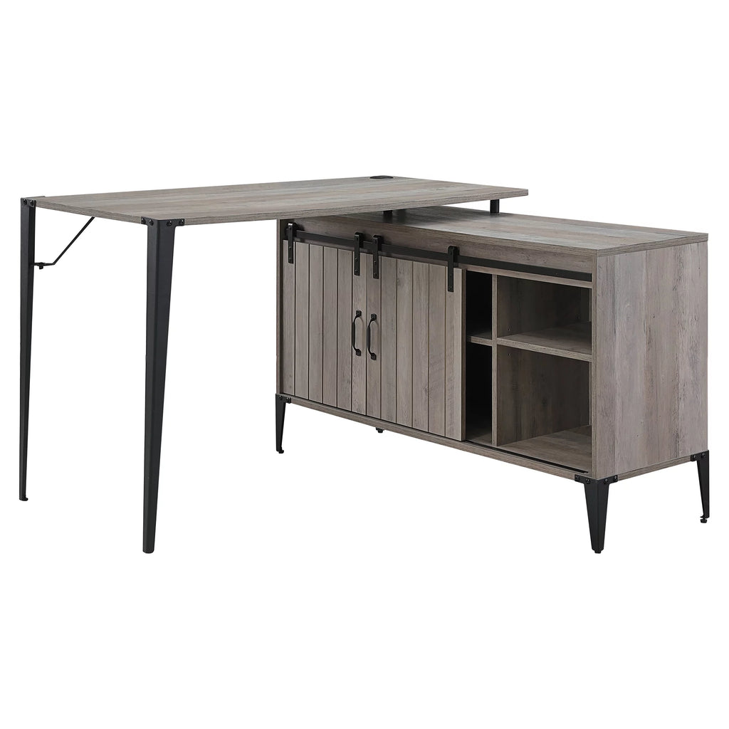 Grey Oak and Black Writing Desk R795122