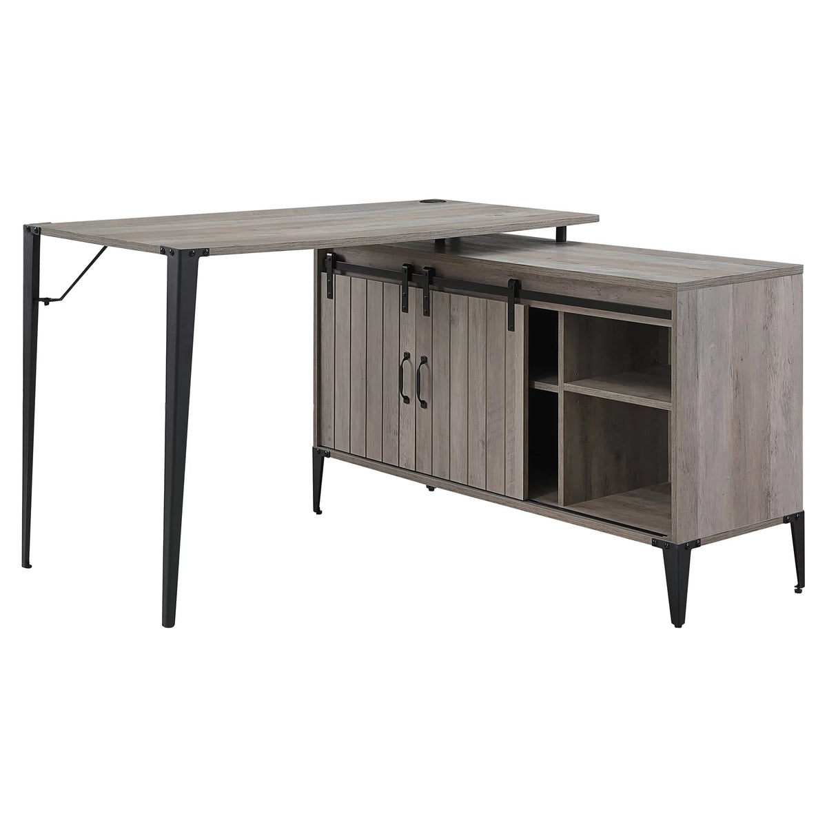 Grey Oak and Black Writing Desk R795122