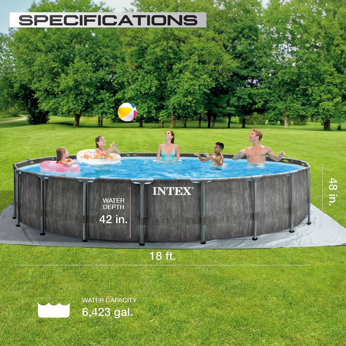 15'x48 Above Ground Swimming Pool with Filter Pump L125104