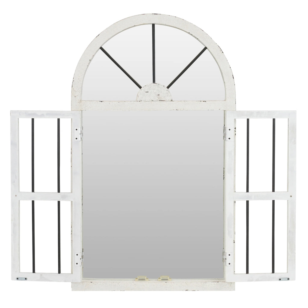 White Arched Window Wall Mirror 42" x 25" R35744