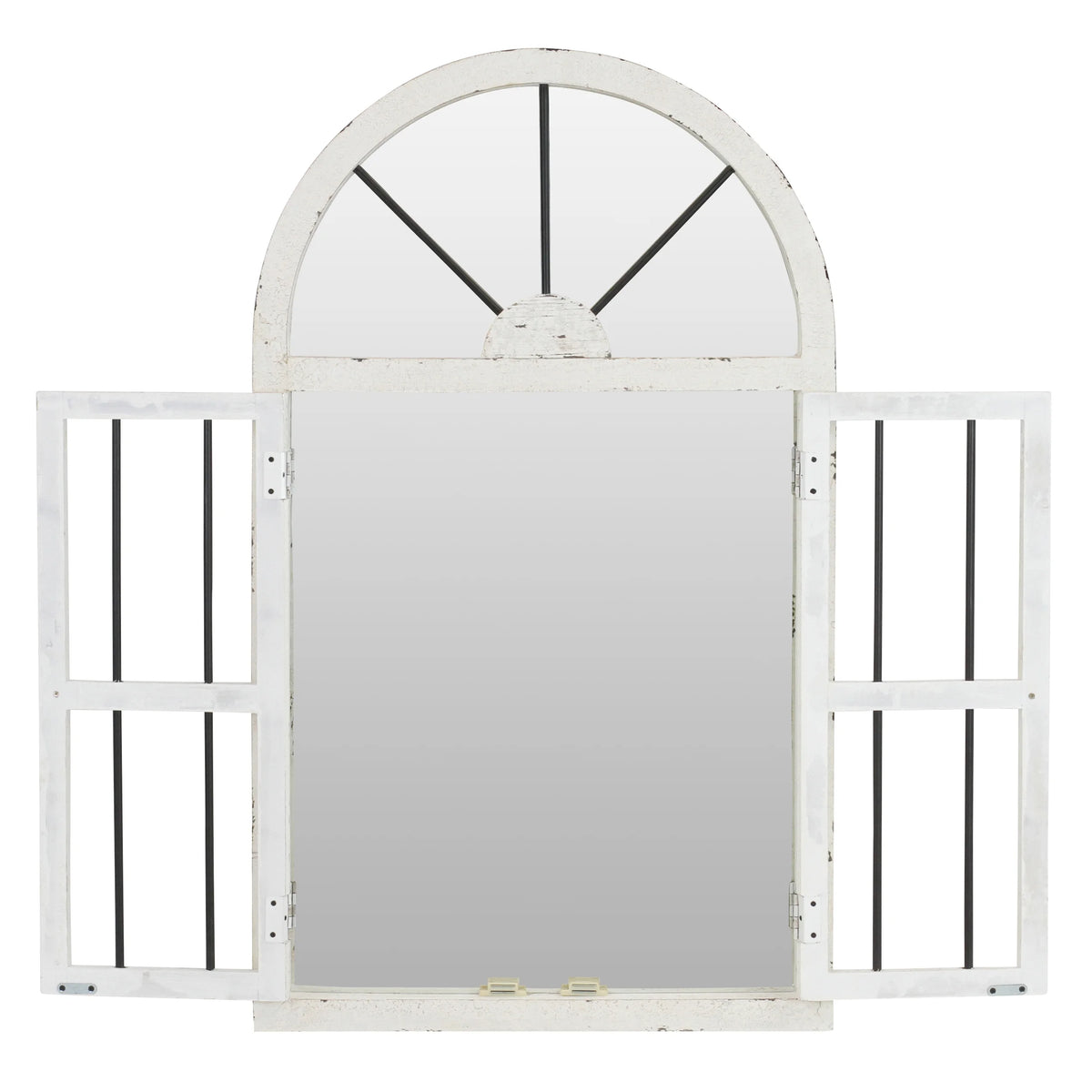 White Arched Window Wall Mirror 42" x 25" R35744