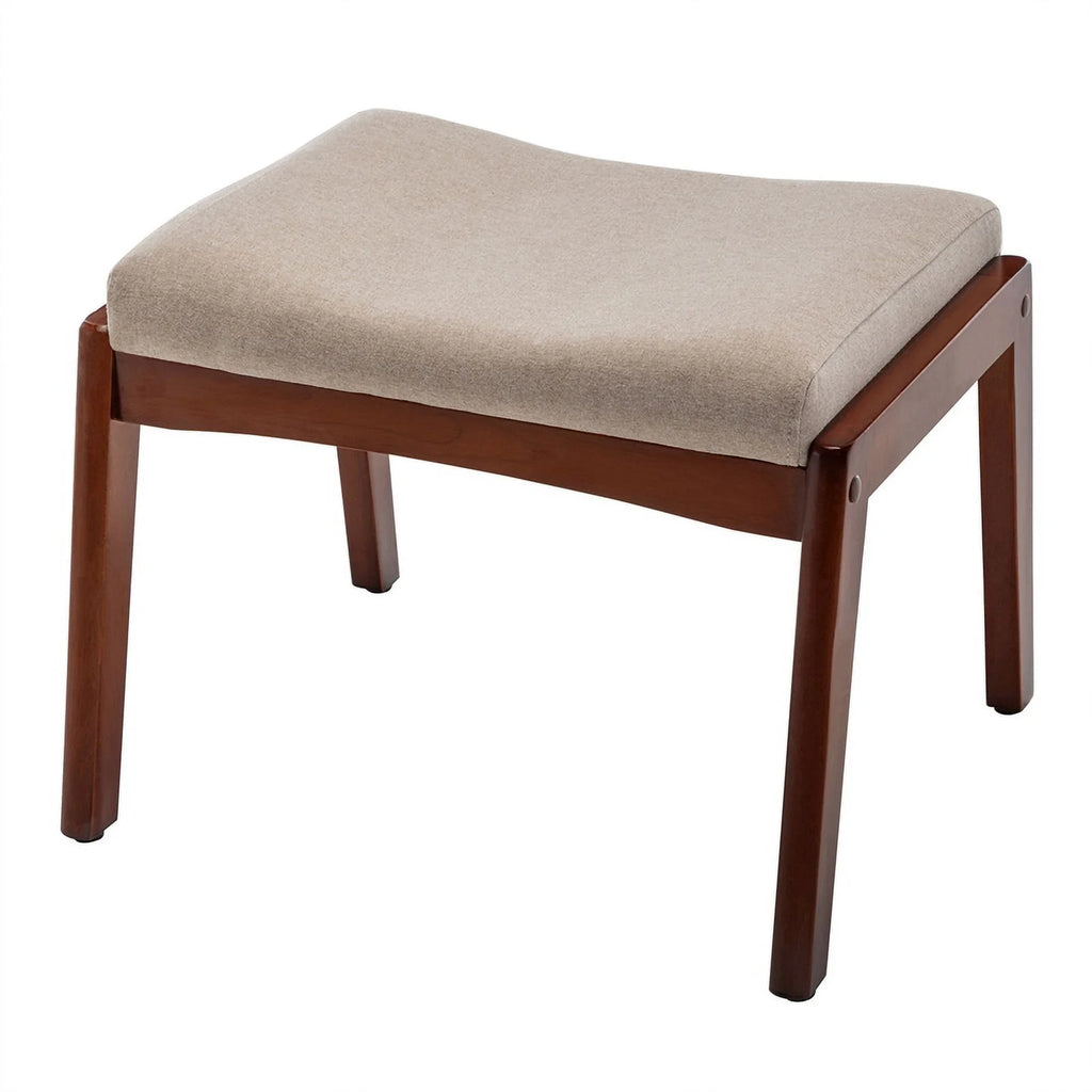 Beige Fabric Accent Lounge Armchair with Ottoman K354