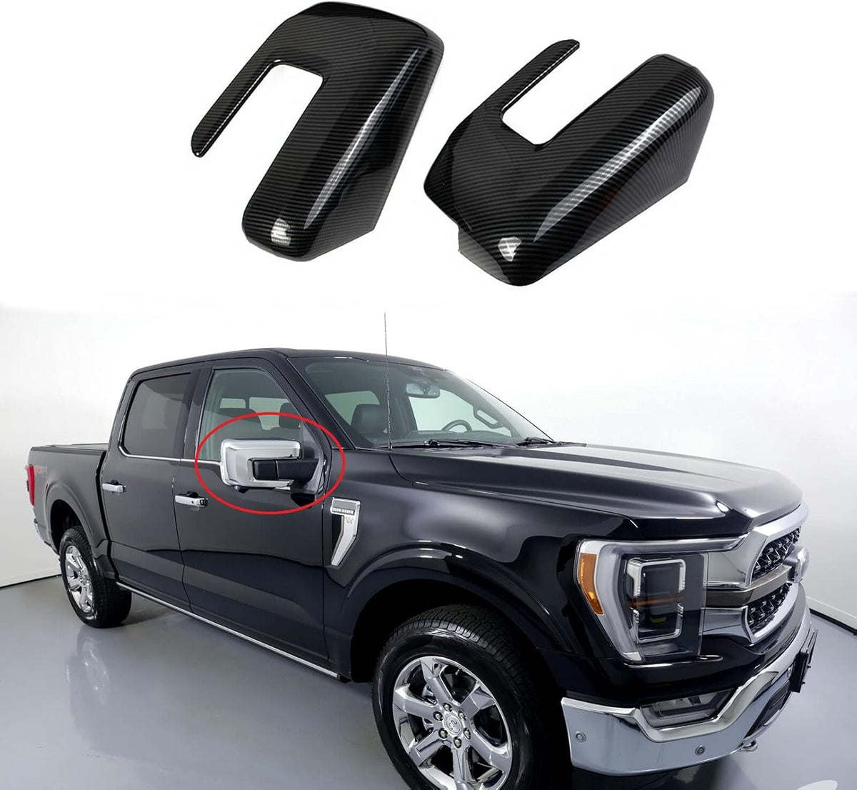 Carbon Fiber Side Door Mirror Cover Trim N39570