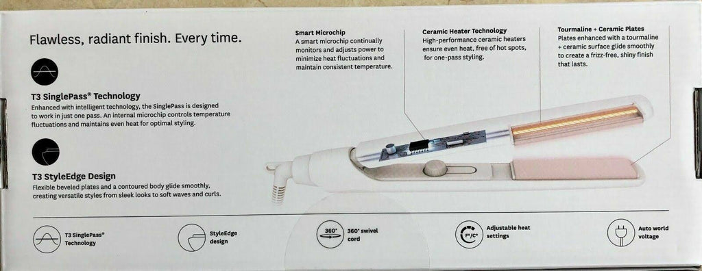 White Straightening and Styling Iron K36636