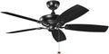 52-Inch Satin Black Patio Fan U5714