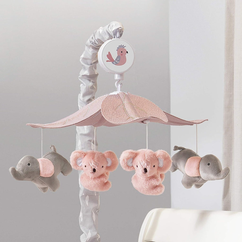 Pink Gray Koala Elephant Musical Baby Crib Mobile Z166358