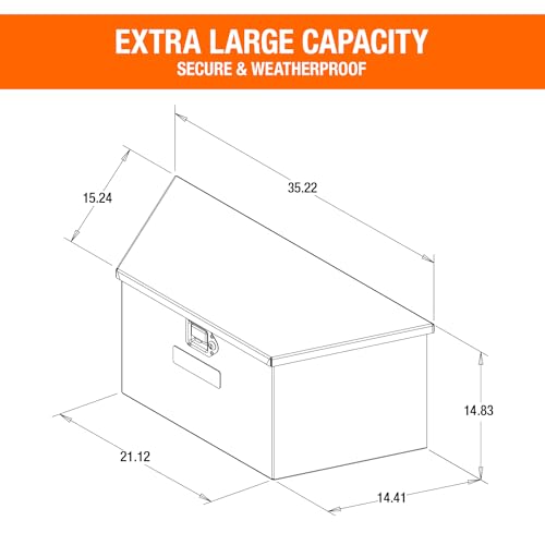 Aluminum Trailer Tongue Box, 18.3 x 16.1 x 33.4 Inch, Silver Diamond Tread W75099