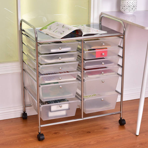 12 Storage Drawer Organizer Rolling Cart F9692