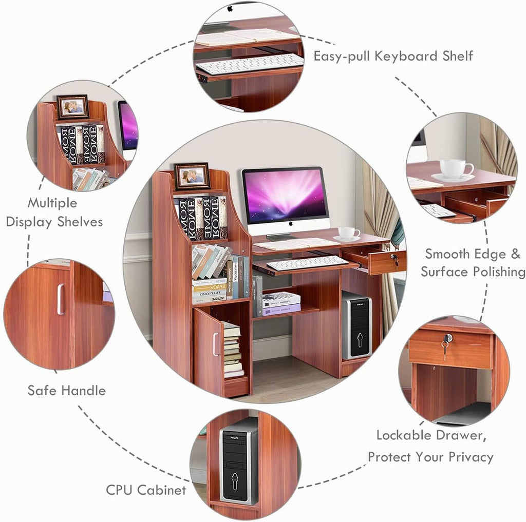 Computer Desk with Storage Cabinet & Drawer C7533
