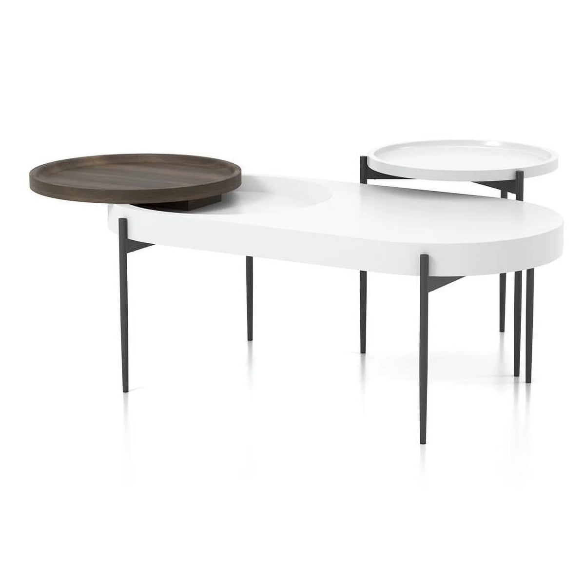 White 2-Piece Metal Coffee Table Set P204783