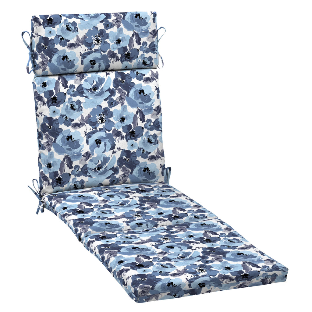 Blue Garden Floral Outdoor Chaise Lounge Cushion 72 x 21 B3719