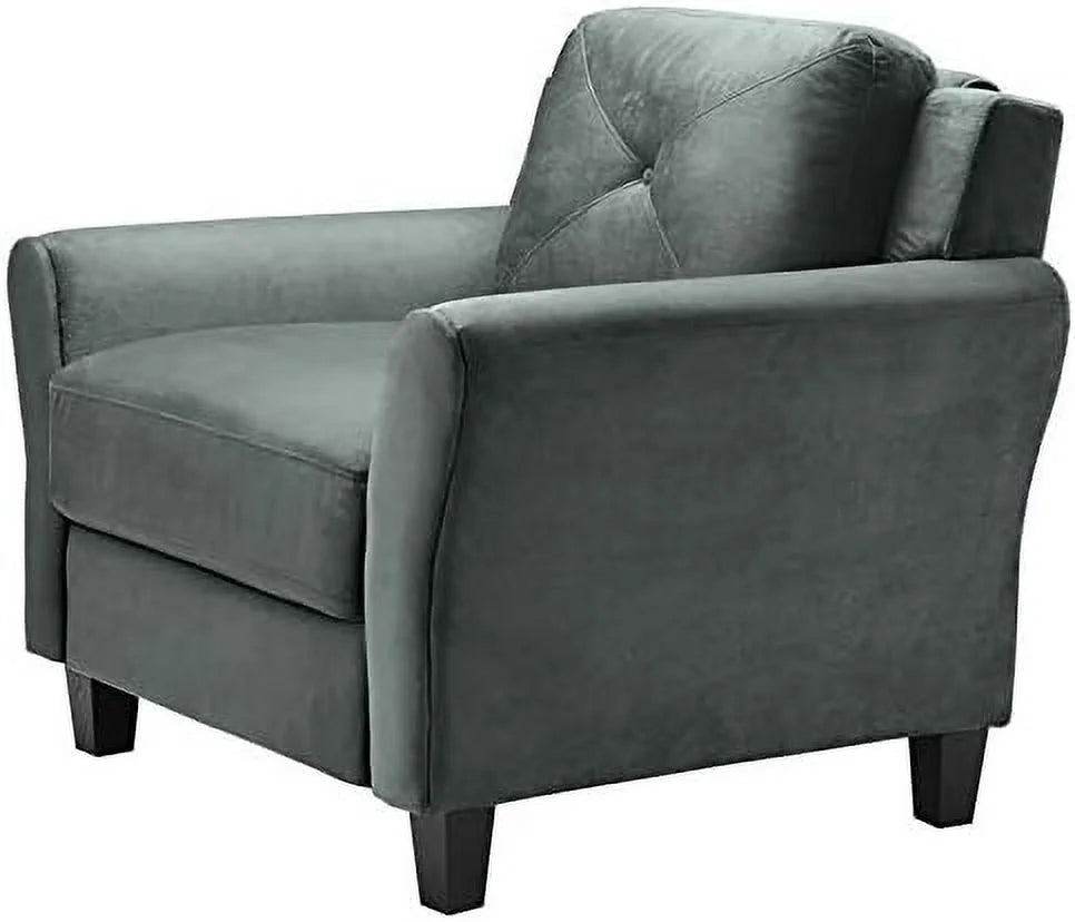 Dark Gray Microfiber Accent Armchair V774728