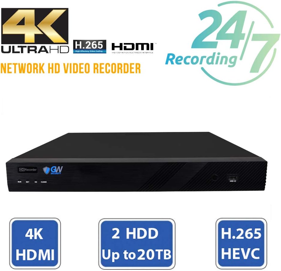 16 Channel 4K 8MP Network NVR Security Camera System with 16 x 1920P Outdoor PoE Bullet Cameras and 4TB HDD O476