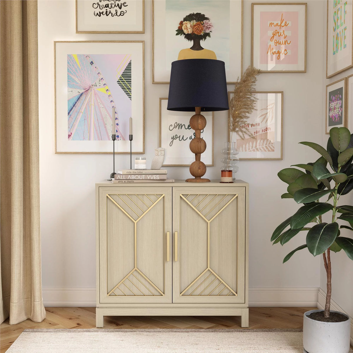 Pale Oak Accent Cabinet Z404