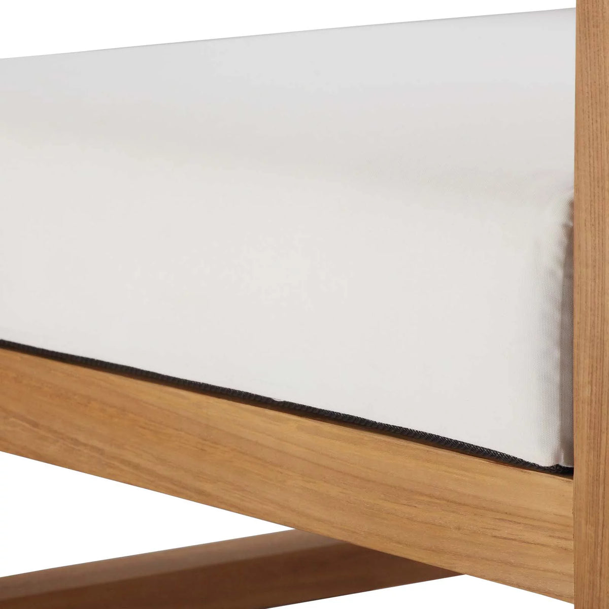 White Teak Wood Fabric Lounge Chair J883988