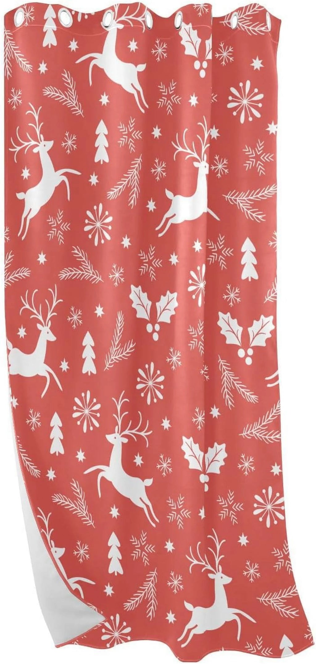 Black 84 Inch Length Christmas Reindeer Pattern Curtains P739108
