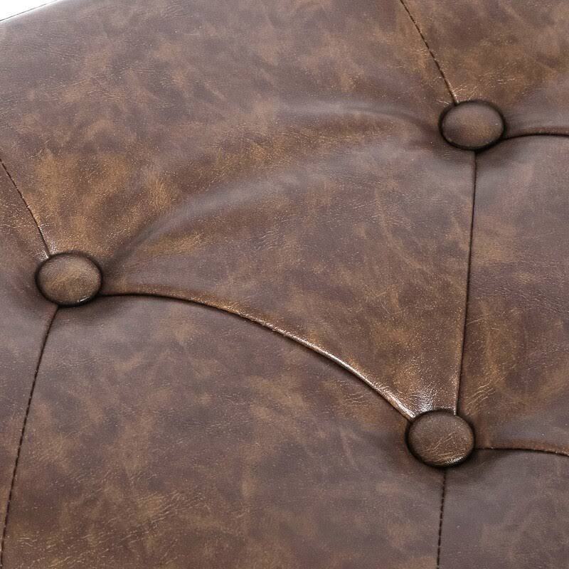 Grey Tufted Velvet Storage Ottoman Bench H748