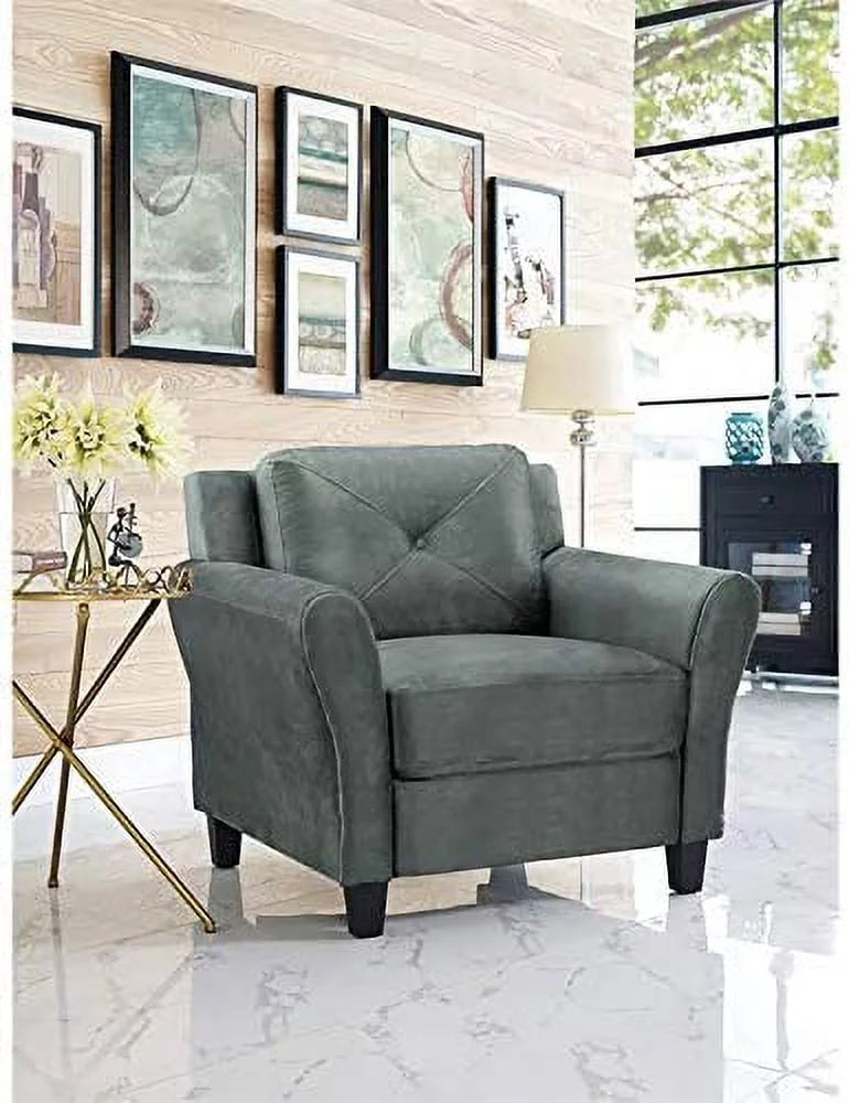 Dark Gray Microfiber Accent Armchair V774728