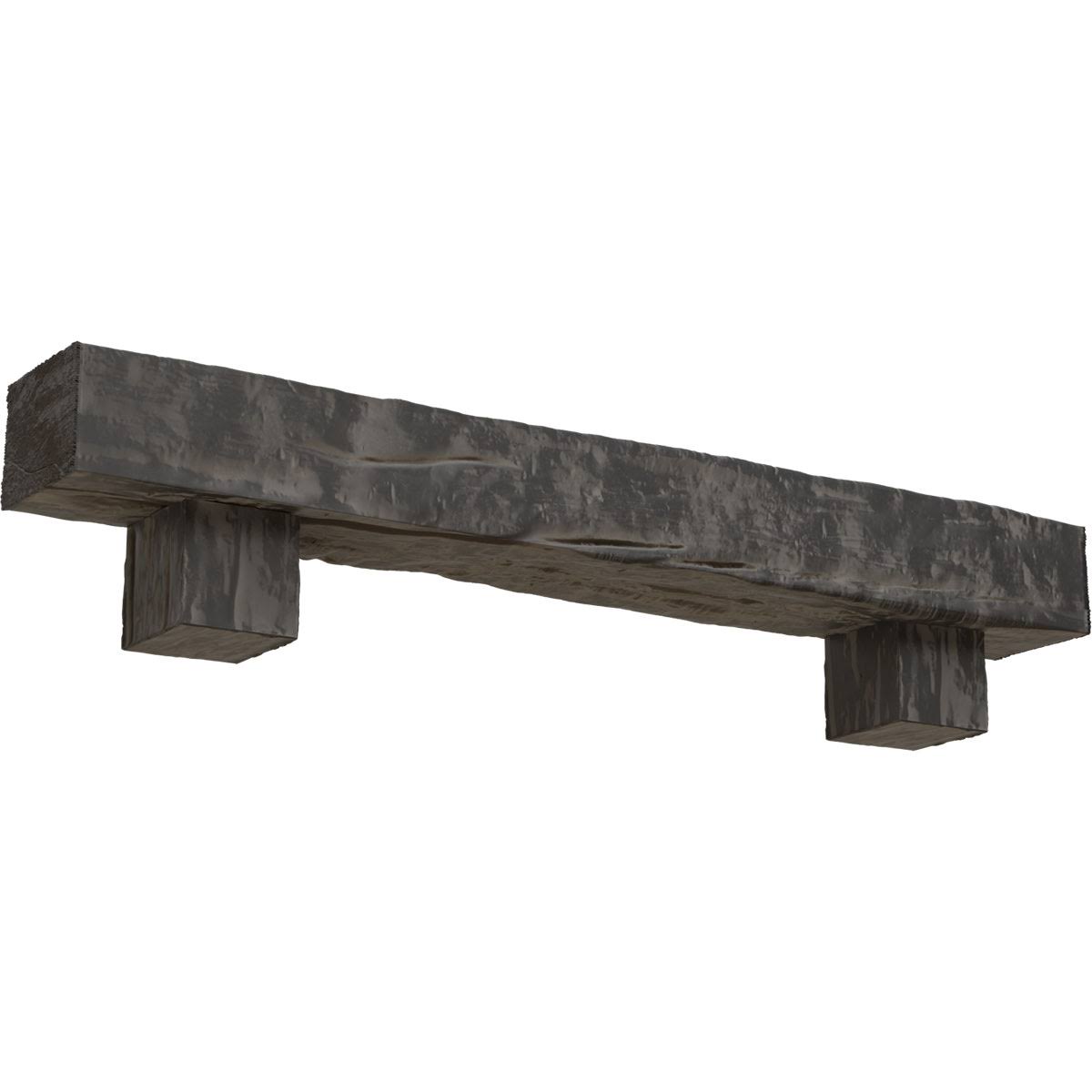 Aged Cedar Faux Wood Fireplace Mantel Kit with Corbels D965