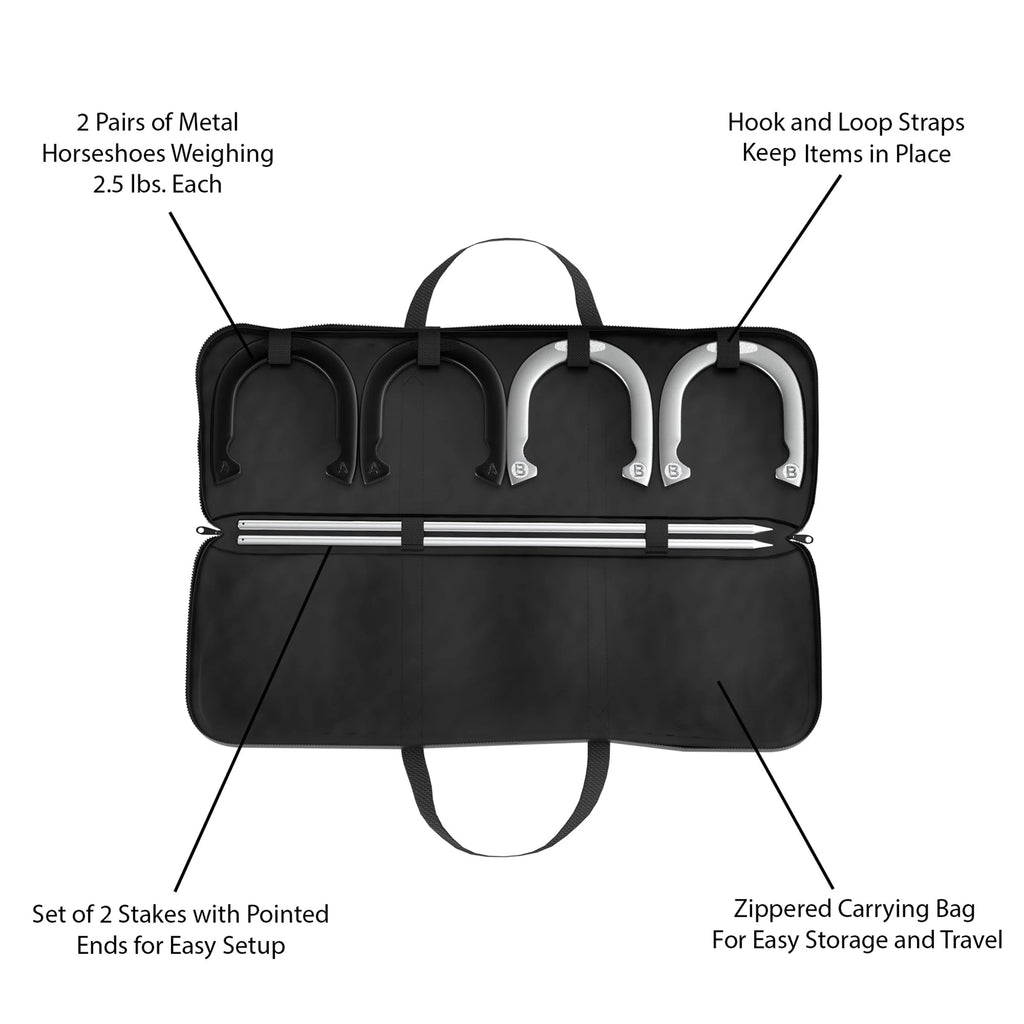 Horseshoe Set with 4 Metal Shoes and 2 Poles C786141